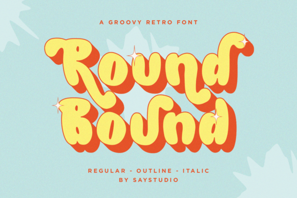 Round Bound Typeface: Retro Groovy Charm for Product Makers