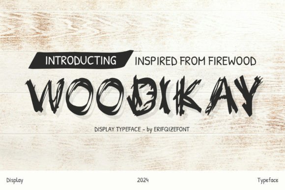 Woodikay: A Bold Firewood-Inspired Display Font for Branding